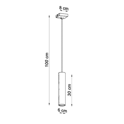 Pendant Lamp Lagos 1 White - Minimalist Hanging Lamp - Adjustable Height - GU10 Bulb Compatible - Durable Powder-Coated Steel Shade