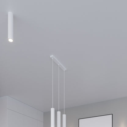 Pendant Lamp Lagos 1 White - Minimalist Hanging Lamp - Adjustable Height - GU10 Bulb Compatible - Durable Powder-Coated Steel Shade