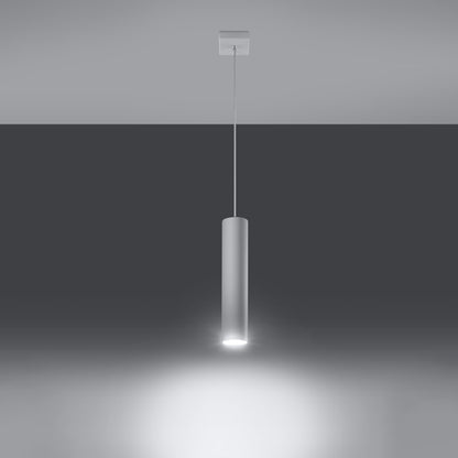 Pendant Lamp Lagos 1 White - Minimalist Hanging Lamp - Adjustable Height - GU10 Bulb Compatible - Durable Powder-Coated Steel Shade