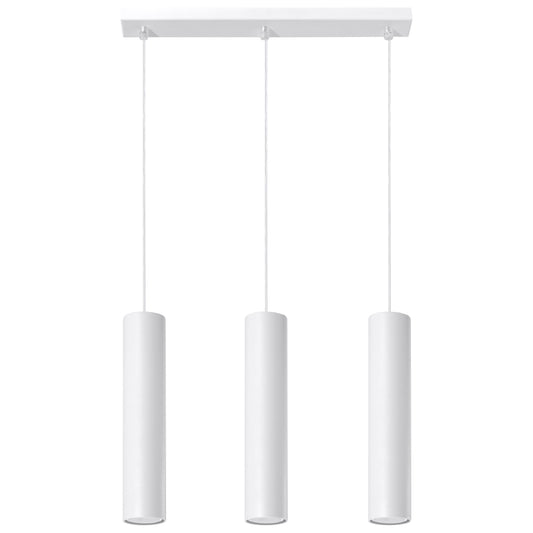 LAGOS - Pendant Lamp 3L White - Modern Hanging Lamp - Adjustable Cord - Durable Steel Shade