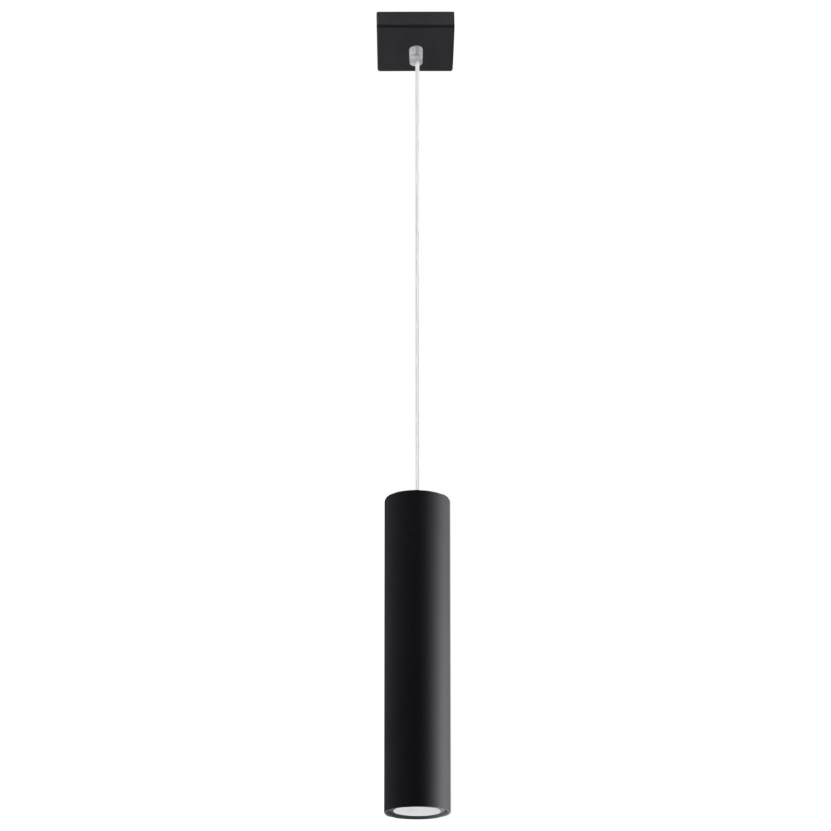 Pendant Lamp Lagos 1 Black - Minimalist Metal Hanging Lamp - Adjustable Height - GU10 Bulb Compatible - Durable Powder-Coated Steel Shade