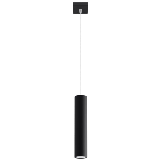 Pendant Lamp Lagos 1 Black - Minimalist Metal Hanging Lamp - Adjustable Height - GU10 Bulb Compatible - Durable Powder-Coated Steel Shade