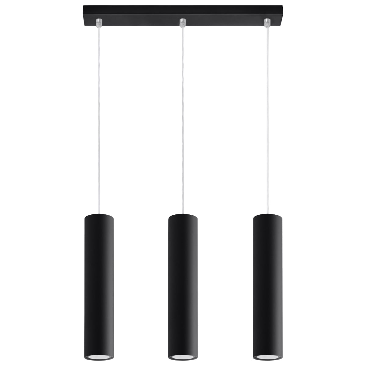 LAGOS - Pendant Lamp 3L Black - Modern Hanging Lamp - Adjustable Cord - Durable Steel Shade