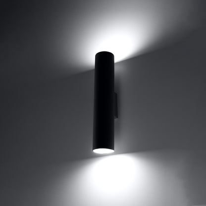 Lagos - Metal Wall Lamp - Black Finish - Minimalist Design - Powder-Coated Steel - GU10 Bulb Compatible - Up and Down Lighting