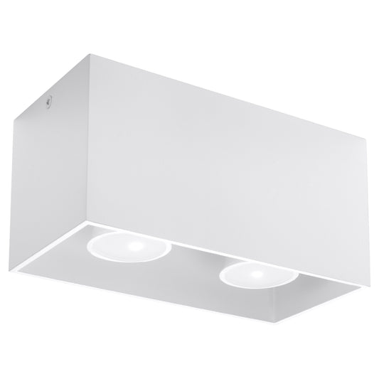 QUAD MAXI Ceiling Light - White - Modern Aluminum Design - Interchangeable GU10 Bulbs - Minimalist Style - Surface Mounting - Easy to Clean