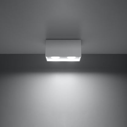 QUAD MAXI Ceiling Light - White - Modern Aluminum Design - Interchangeable GU10 Bulbs - Minimalist Style - Surface Mounting - Easy to Clean