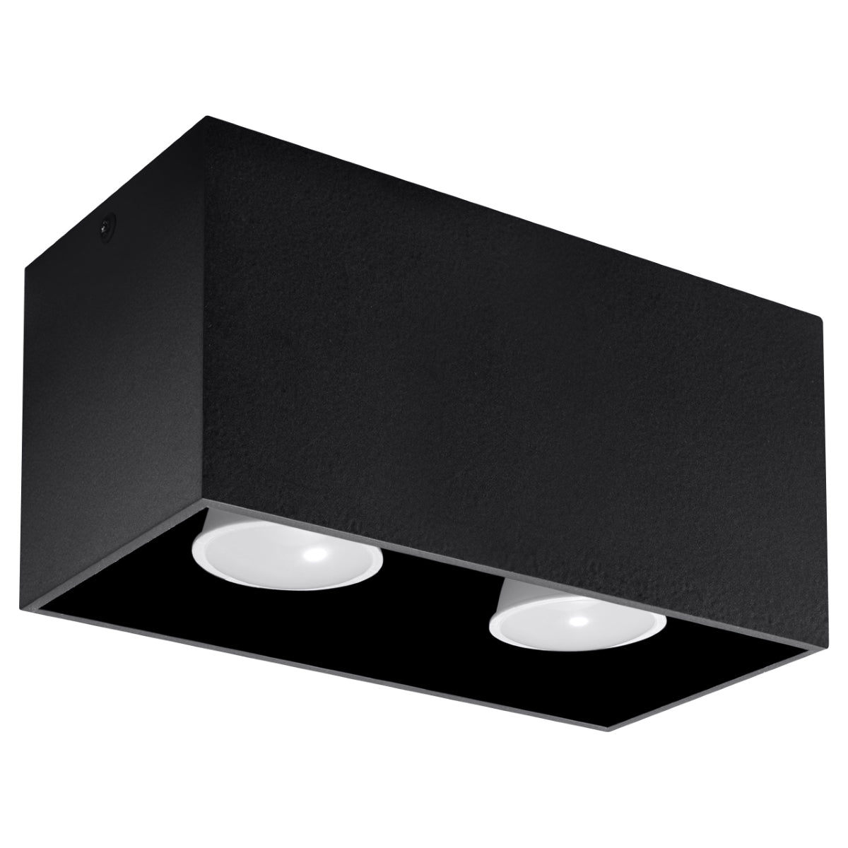 QUAD MAXI Ceiling Light - Black - Modern Aluminum Design - Interchangeable GU10 Bulbs - Minimalist Style - Surface Mounting - Easy to Clean