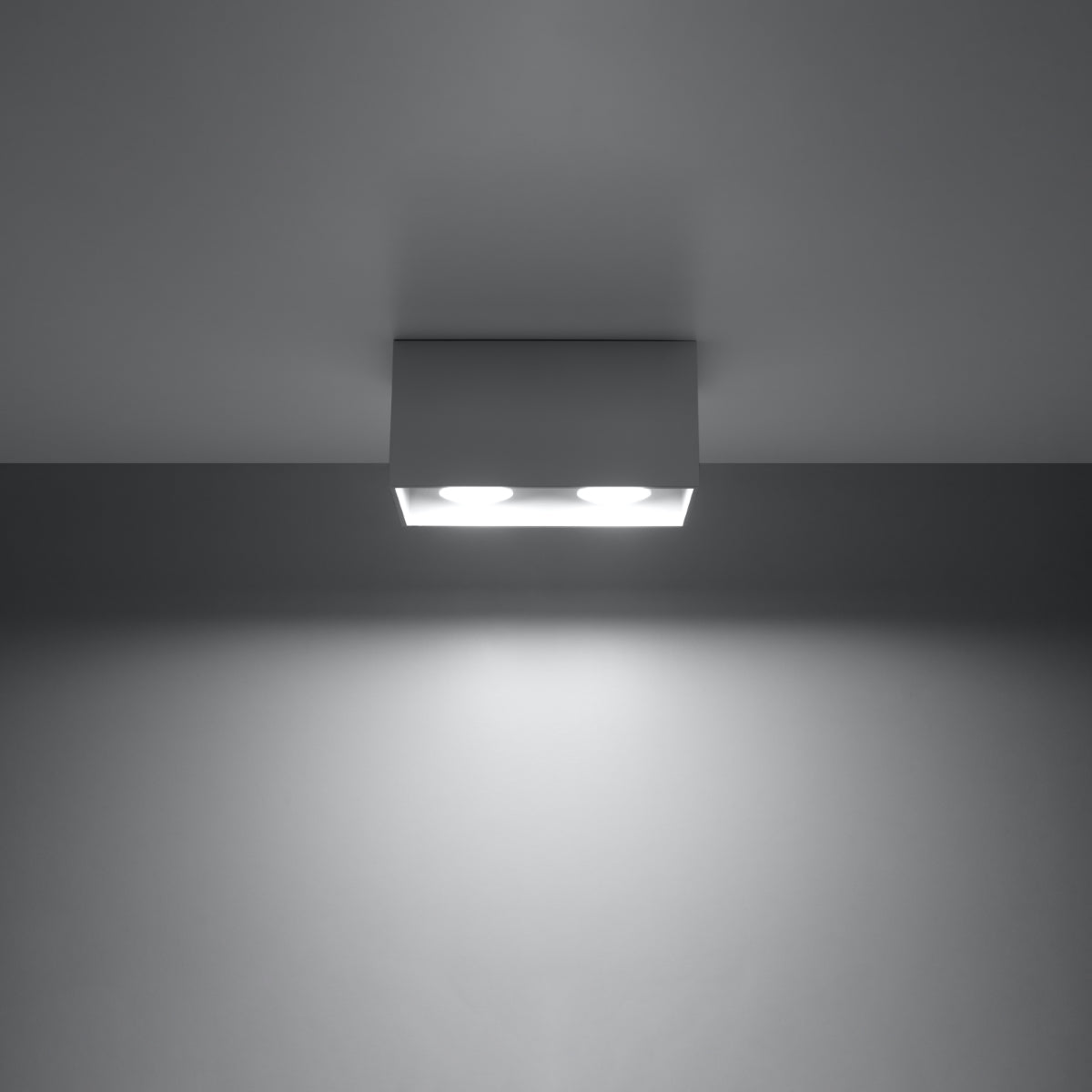 QUAD MAXI Ceiling Light - Grey - Modern Aluminum Design - Interchangeable GU10 Bulbs - Minimalist Style - Surface Mounting - Easy to Clean