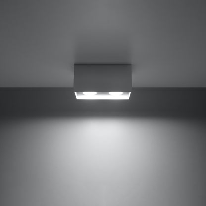 QUAD MAXI Ceiling Light - Grey - Modern Aluminum Design - Interchangeable GU10 Bulbs - Minimalist Style - Surface Mounting - Easy to Clean