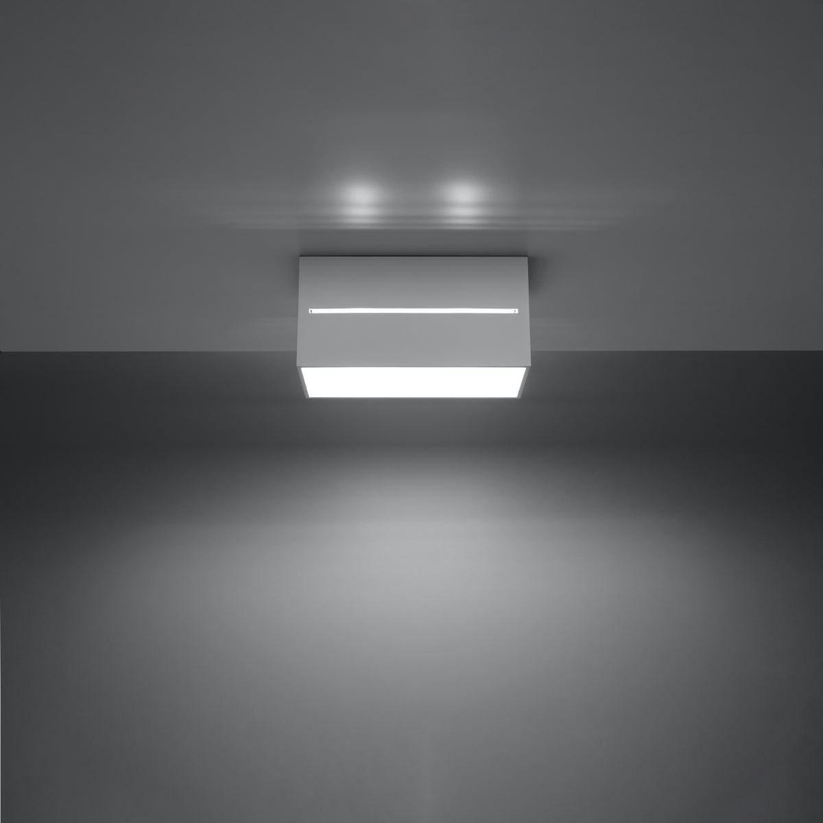 Ceiling Lamp Lobo 2 White - Modern White Ceiling Light with Perforation - Aluminum Material - Replaceable G9 Bulbs - Futuristic Design