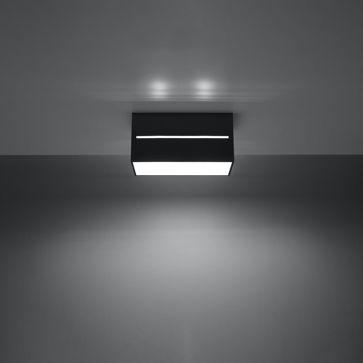 Ceiling Lamp Lobo 2 Black - Modern Black Ceiling Light with Perforation - Aluminum Material - Replaceable G9 Bulbs - Futuristic Design