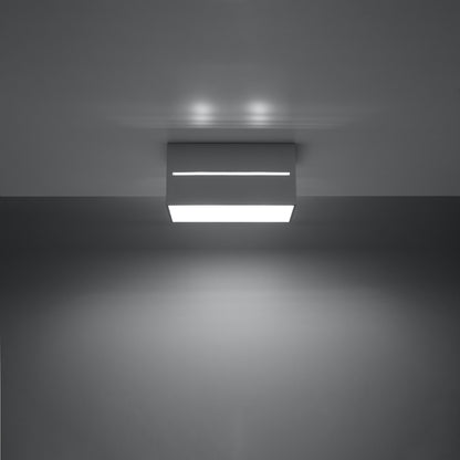 Ceiling Lamp Lobo 2 Grey - Modern Grey Ceiling Light with Perforation - Aluminum Material - Replaceable G9 Bulbs - Futuristic Design