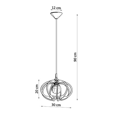 Pendant Lamp Mandelino Natural Wood - Modern Wooden Pendant Light - Adjustable Suspension - Warm and Cozy Lighting - Compatible with E27 Bulbs