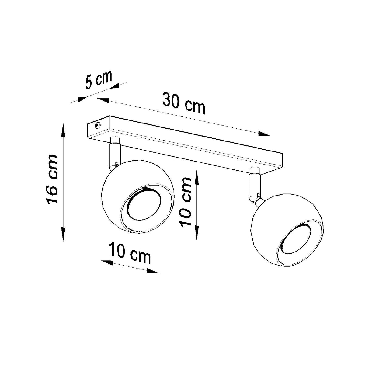 Ceiling Lamp Oculare 2 White - Modern White Spot Ceiling Light - Adjustable Directional Lighting - Replaceable GU10 Bulbs - Sleek Spherical Design