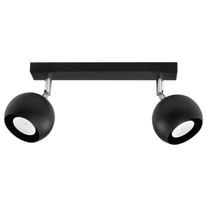 Ceiling Lamp Oculare 2 Black - Modern Black Spot Ceiling Light - Adjustable Directional Lighting - Replaceable GU10 Bulbs - Sleek Spherical Design