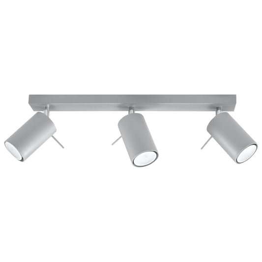 RING 3 Ceiling Lamp - Grey - 3 Adjustable Shades - Modern Design - Powder-Coated Steel - GU10 Bulb Compatible - Flexible Lighting Direction - Easy Installation