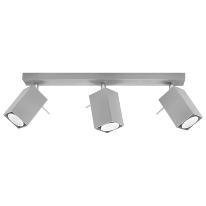 Ceiling Lamp Merida 3 Grey - Modern Adjustable Spot Ceiling Light - Movable Shades - Durable Steel - Compatible with GU10 Bulbs