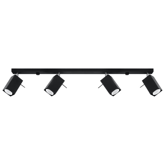 Ceiling Lamp Merida 4 L Black - Modern Spot Ceiling Light - 4 Adjustable Shades - Durable Steel Design - GU10 Bulb Compatible