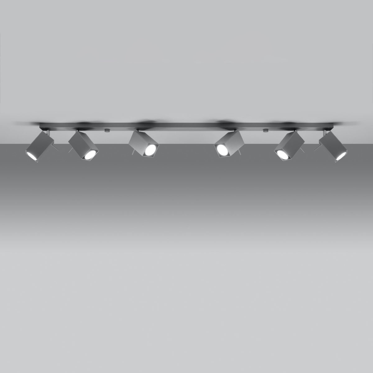 Ceiling Lamp Merida 6 L Grey - Modern Spot Ceiling Light - 6 Adjustable Shades - Durable Steel Build - GU10 Bulb Compatible