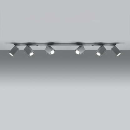 Ceiling Lamp Merida 6 L Grey - Modern Spot Ceiling Light - 6 Adjustable Shades - Durable Steel Build - GU10 Bulb Compatible