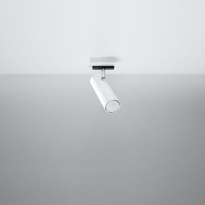 DIREZIONE Ceiling Light - 1-Light White - Minimalist Modern Design - Adjustable Spotlights - GU10 Bulb Compatibility - Perfect for Any Room