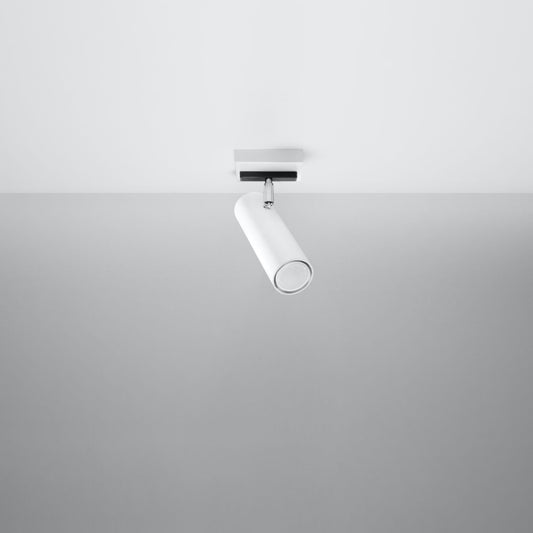 DIREZIONE Ceiling Light - 1-Light White - Minimalist Modern Design - Adjustable Spotlights - GU10 Bulb Compatibility - Perfect for Any Room