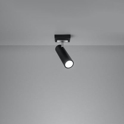 DIREZIONE Ceiling Light - 1-Light Black - Minimalist Modern Design - Adjustable Spotlights - GU10 Bulb Compatibility - Perfect for Any Room