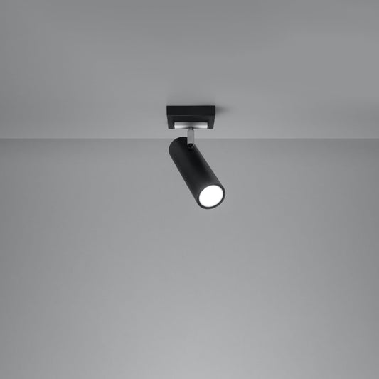 DIREZIONE Ceiling Light - 1-Light Black - Minimalist Modern Design - Adjustable Spotlights - GU10 Bulb Compatibility - Perfect for Any Room