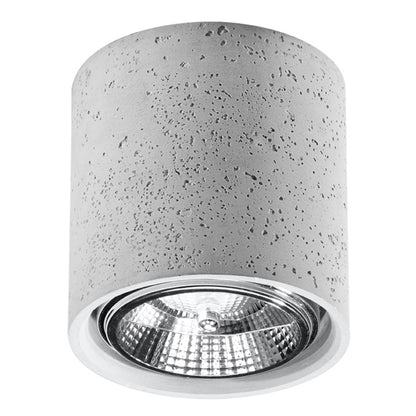 CULLO Concrete Ceiling Light - Minimalist Industrial Design - Durable Gray Concrete - GU10 Bulb Compatible - Easy Cleaning - Universal Mounting