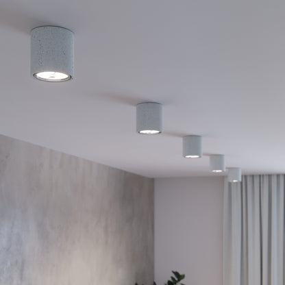 CULLO Concrete Ceiling Light - Minimalist Industrial Design - Durable Gray Concrete - GU10 Bulb Compatible - Easy Cleaning - Universal Mounting