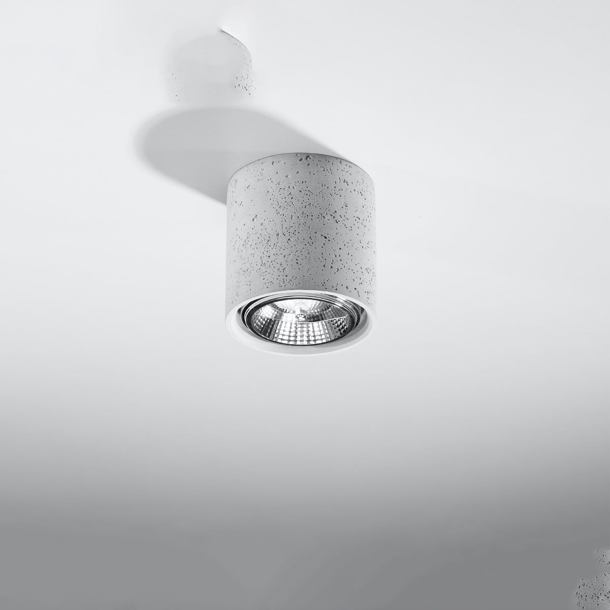 CULLO Concrete Ceiling Light - Minimalist Industrial Design - Durable Gray Concrete - GU10 Bulb Compatible - Easy Cleaning - Universal Mounting