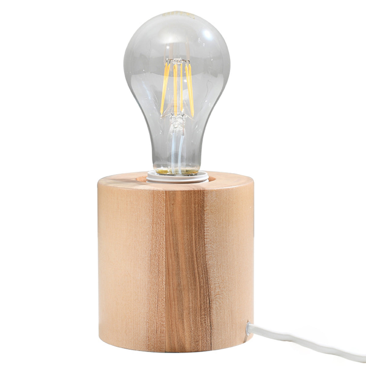 Natural Wood Table Lamp - Minimalist Square Design - E27 Socket - 10x10x10 cm