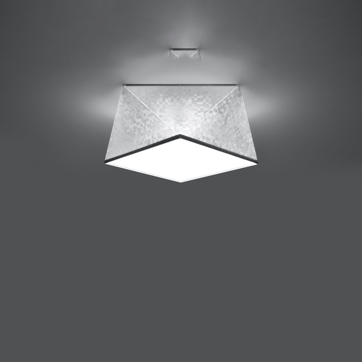 HEXA Silver Ceiling Lamp - Geometric Modern Design - E27 Bulb Compatibility - 3 Color Options - Sleek & Functional Lighting for Any Interior