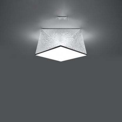 HEXA Silver Ceiling Lamp - Geometric Modern Design - E27 Bulb Compatibility - 3 Color Options - Sleek & Functional Lighting for Any Interior