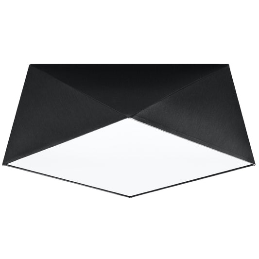 HEXA Black Ceiling Lamp 35 cm - Modern Geometric Design - E27 Bulb Compatibility - Durable & Stylish Lighting for Contemporary Interiors