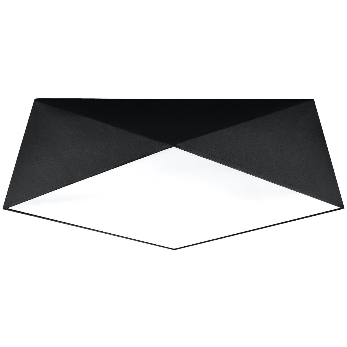 HEXA Black Ceiling Lamp 45 cm - Modern Geometric Design - E27 Bulb Compatible - Sleek & Stylish Lighting for Contemporary Interiors