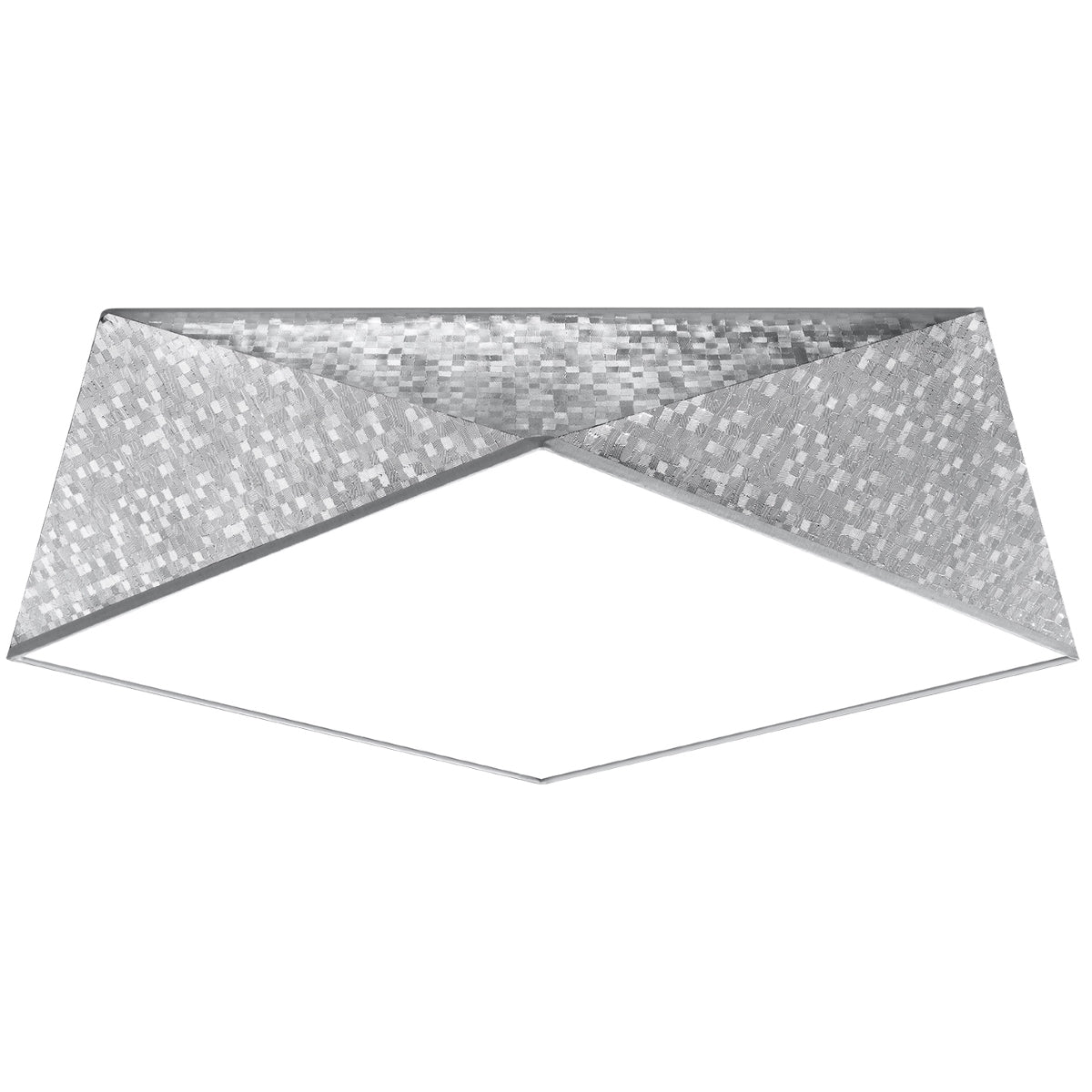 HEXA Silver Ceiling Lamp 45 cm - Modern Geometric Design - E27 Bulb Compatible - Stylish Lighting for Contemporary Interiors