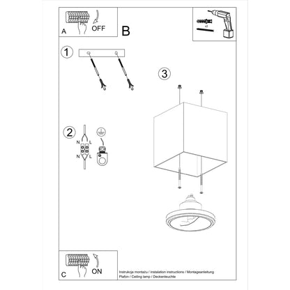 Ceiling Lamp Blake White - Modern BLAKE Spot Ceiling Light - Minimalist Design - Easy Surface Mounting - Compatible with GU10 Bulbs