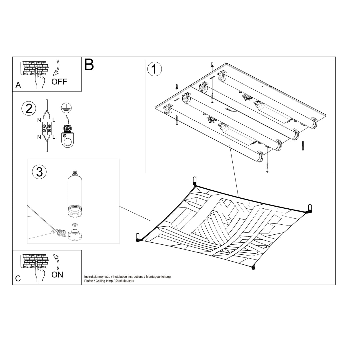 LUNA Ceiling Lamp 2 White - Minimalist Design - High-Quality LED Module - Flicker-Free Lighting - Energy Efficient - Easy to Clean