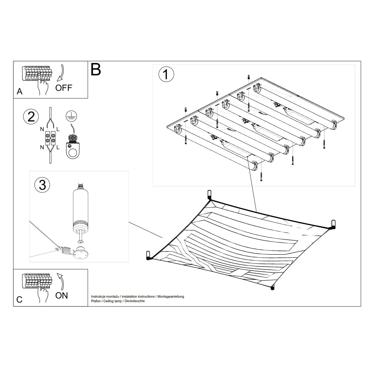 LUNA Ceiling Lamp 3 White - Minimalist Design - High-Quality LED Module - Flicker-Free Lighting - Energy Efficient - Easy to Clean