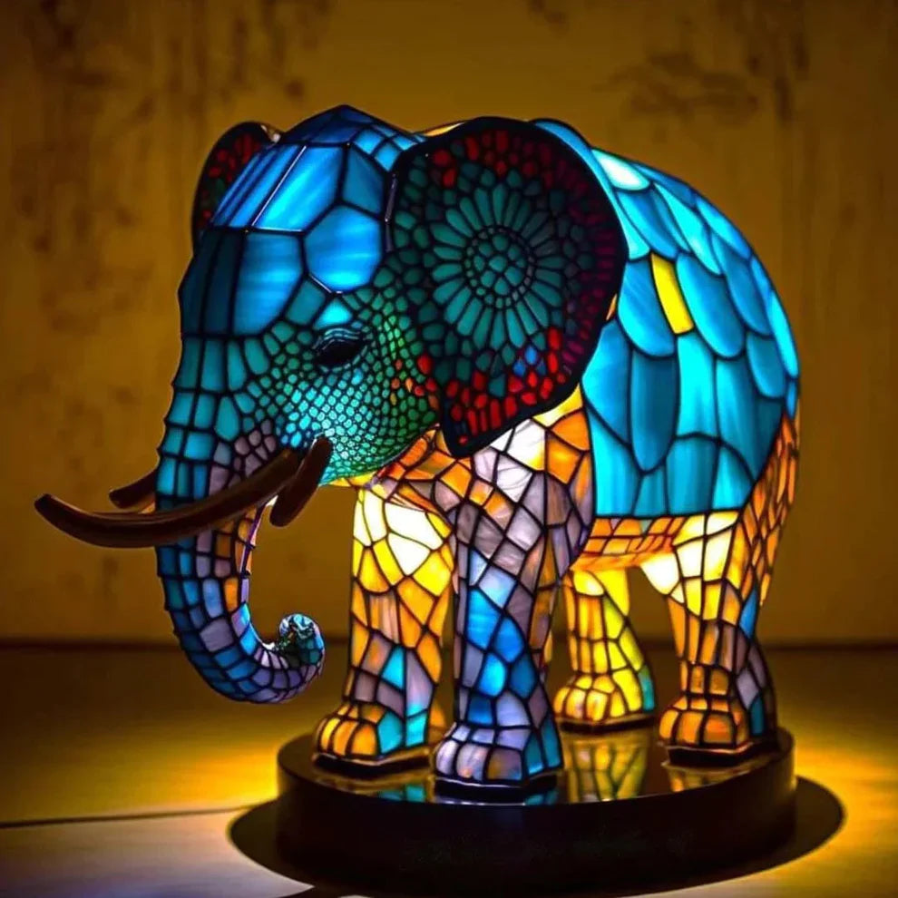 Light Sculptures - Stained Glass Animal-Inspired Lighting - 16 Unique Motifs - USB Rechargeable - 12-16 Hours Battery Life - Enchanting Home Decor