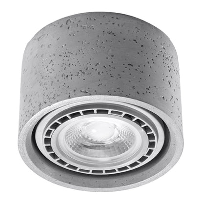 BASIC Gray Concrete Ceiling Lamp - Cylindrical Design - LED - Modern/Traditional Use