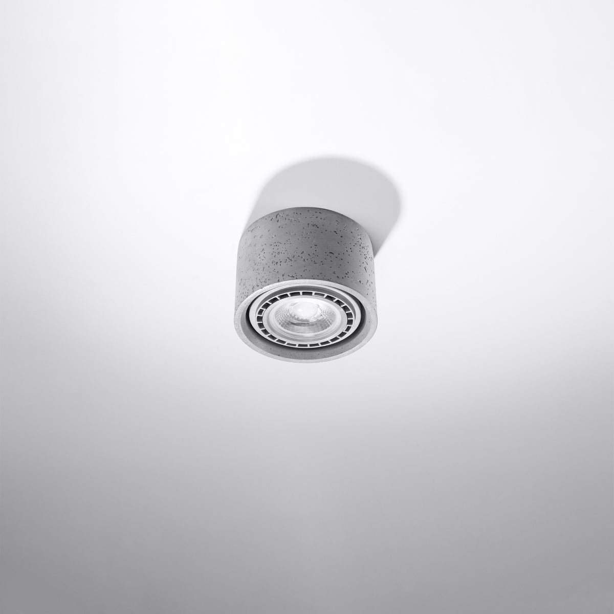 BASIC Gray Concrete Ceiling Lamp - Cylindrical Design - LED - Modern/Traditional Use