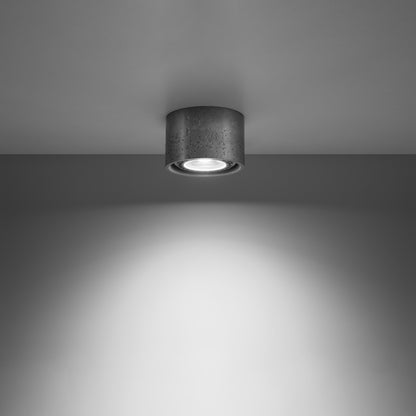 BASIC Gray Concrete Ceiling Lamp - Cylindrical Design - LED - Modern/Traditional Use