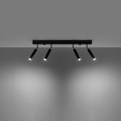 Eyetech Spot Ceiling Light - 4-Light Black - Adjustable Direction - Minimalist Design - Powder-Coated Steel - Replaceable G9 Bulbs - Loft Style Lighting