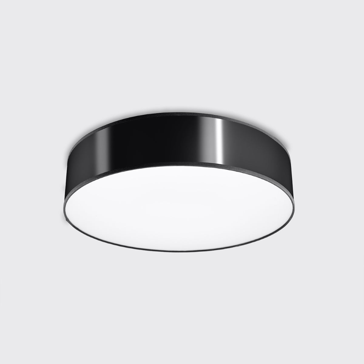 Ceiling Lamp Arena 55 Black - Minimalist Round Ceiling Light Fixture - Replaceable E27 Bulb - Versatile for Bedrooms - Offices - Living Rooms