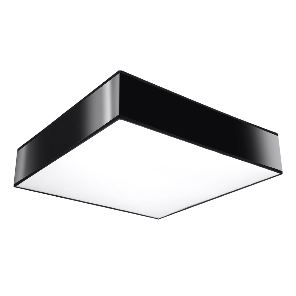 Horus 55 Black Ceiling Lamp - Square Minimalist Design - E27 Bulb Compatible - Modern Loft Lighting Solution