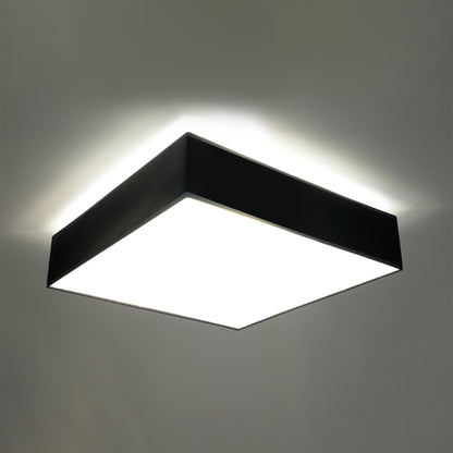 Horus 55 Black Ceiling Lamp - Square Minimalist Design - E27 Bulb Compatible - Modern Loft Lighting Solution