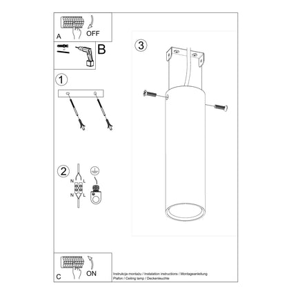 LAGOS 20 White Ceiling Lamp - Modern Minimalist Design - Durable Steel - Easy Install - GU10 Bulb Compatible