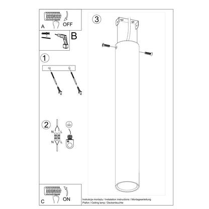 LAGOS 40 White Ceiling Lamp - Modern Minimalist Design - Durable Steel - Easy Installation - GU10 Bulb Compatible